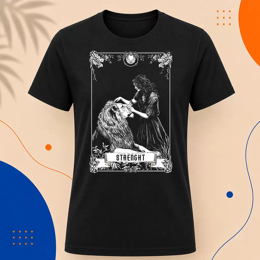 Pánské tričko - Strenght - Síla - Tarot - Velká Arkána